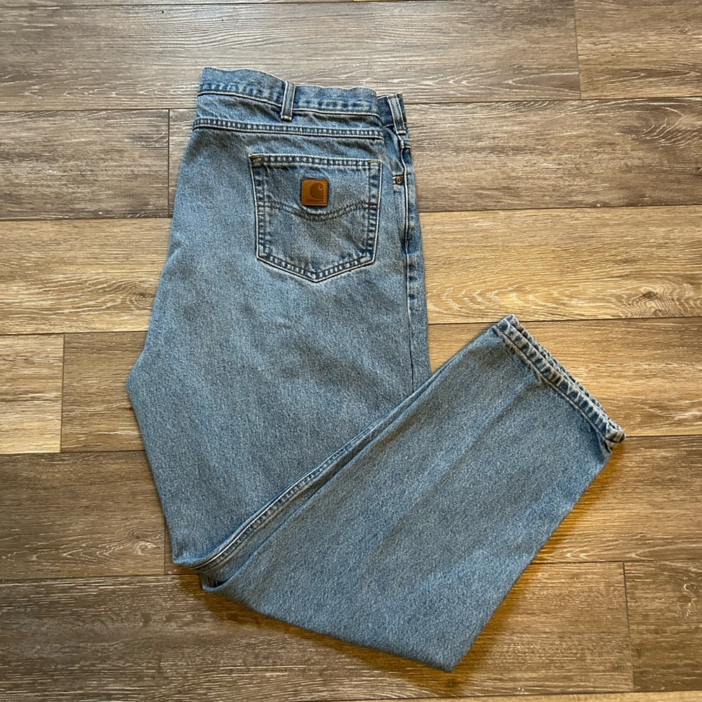 Carhartt Men's Relaxed Fit Blue Jeans - Picture 2 of 4